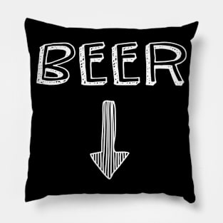 Mens Pregnancy Shirt Beer with Arrow Pillow