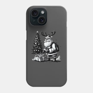 Santa Claus in rendeer hat Phone Case