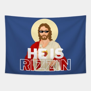 HE IS RIZZEN COOL JESUS THUGLIFE Tapestry