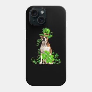 Lucky American Bulldog Shamrock St Patrick's Day Phone Case