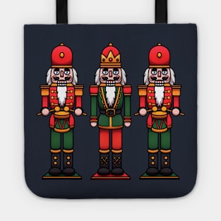 Cartoon Nutcracker King With Nutcracker’s Playing Drum Tote