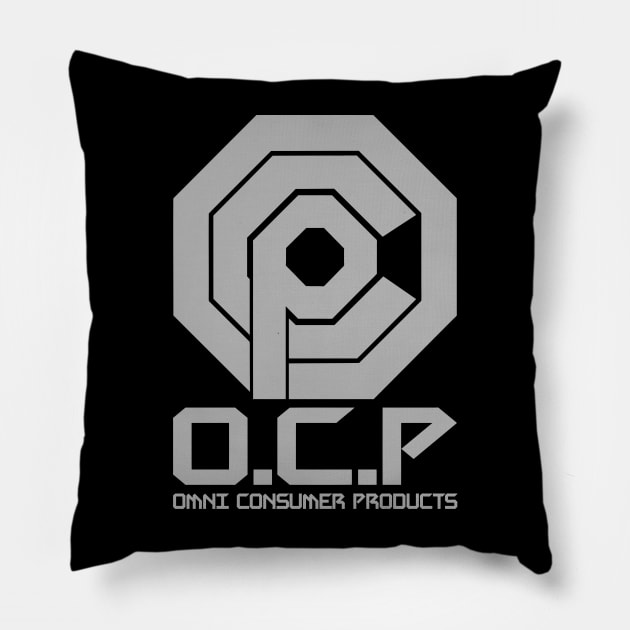 Omni Consumer Products Logo (Robocop) Pillow by CultureClashClothing