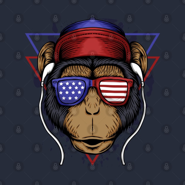 Monkey America flag by Mako Design 