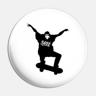 Air Skater Skeleton Face Halloween Boo! Skate Or Die Pin