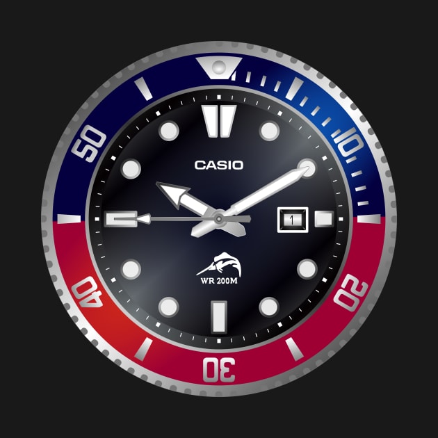 Casio Duro Red and Blue by RadDadArt