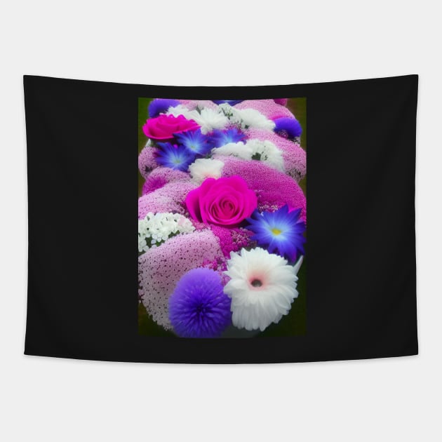 CUTE PINK AND PURPLE AND BLUE FLORAL PRINT Tapestry by sailorsam1805