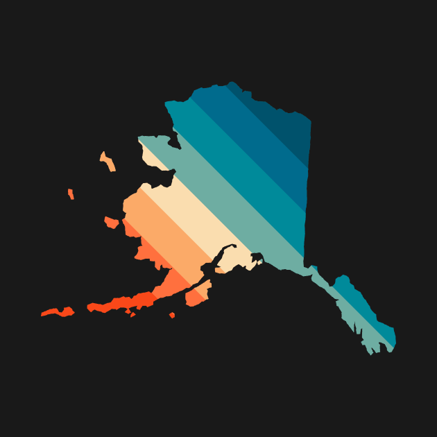 Alaska State Retro Map by n23tees