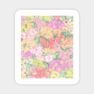 Colorful pastel color floral art Magnet