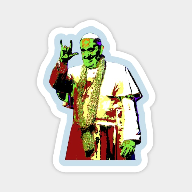 Rock Pop Pope Superstar Magnet by Ednathum