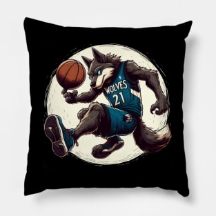 Minnesota Timberwolves 21 Wolf Number Pillow