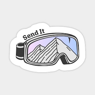 Sunset Mountain Ski Goggles | Send It Magnet