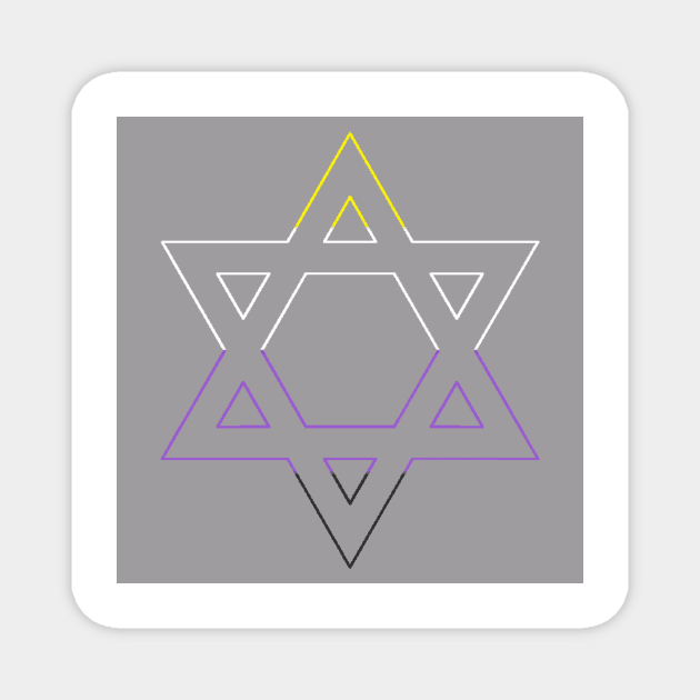 Star of David Non binary pride Magnet by ThePureAudacity