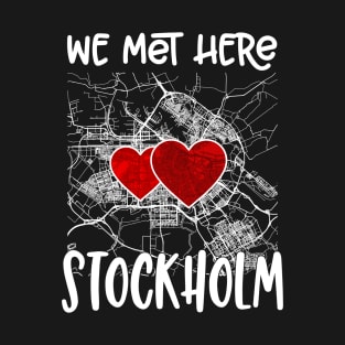 We met here Stockholm, Hearted Map T-Shirt