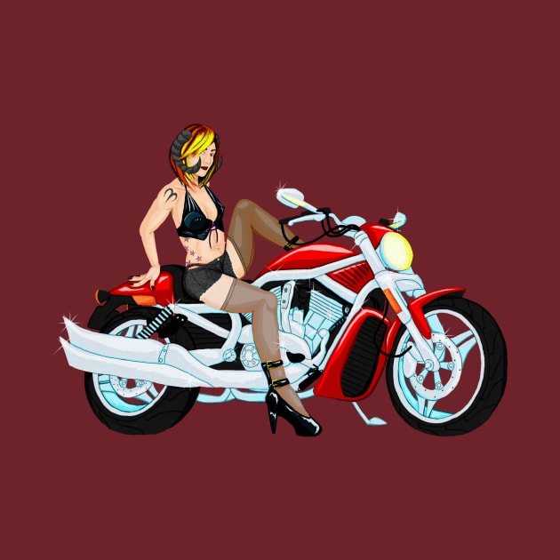 Aries Biker Babe - No BG by Designs by Mad Dad Wolf