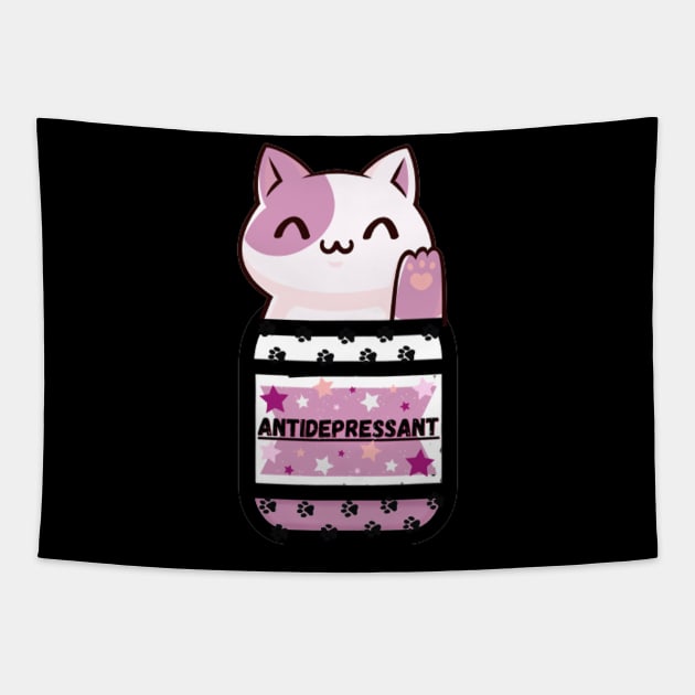 antidepressant cat Tapestry by mouriss