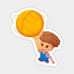 Basketball boy making a basket Magnet