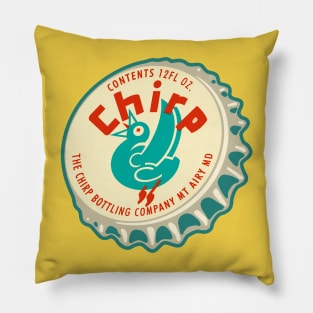 Vintage Chirp Soda Bottlecap Pillow