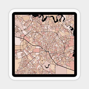 Bucharest Map Pattern in Soft Pink Pastels Magnet