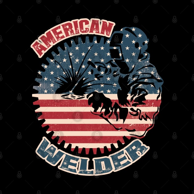 Welder American Flag USA Patriotic Welder Gift by Happy Shirt