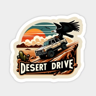 Suv Driving On A Sand Dune, Desert Drive Magnet