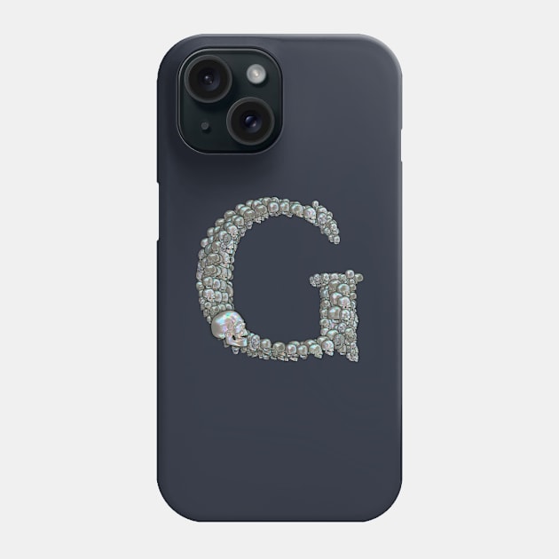 Tahitian Pearl Skull Monogram G Phone Case by dinaaaaaah