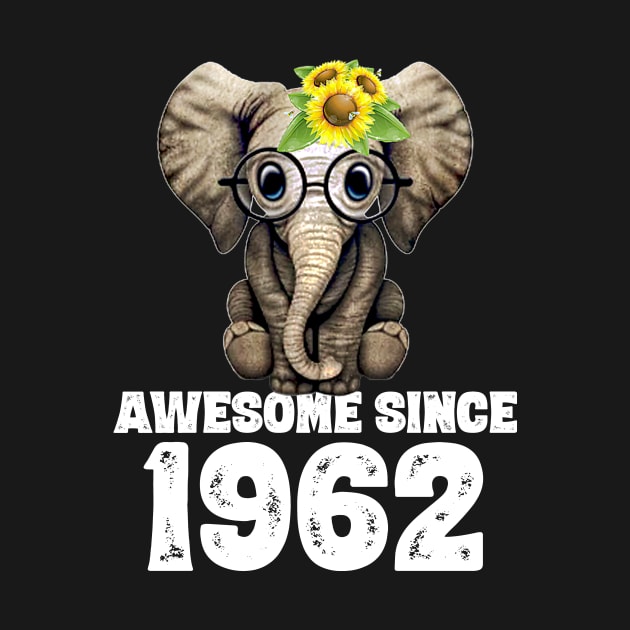 Awesome since 1962 58 Years Old Bday Gift 58th Birthday by DoorTees