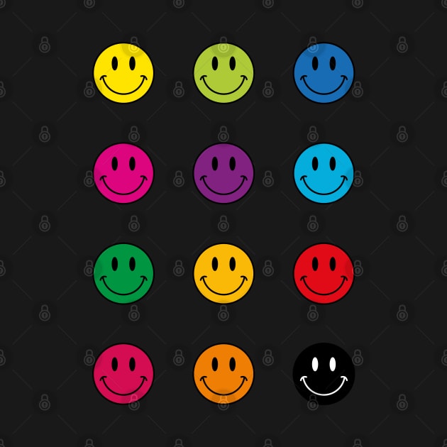 Bright colorful smiley face sticker set by Nikamii