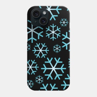 Blue Christmas Snowflakes Pattern Phone Case