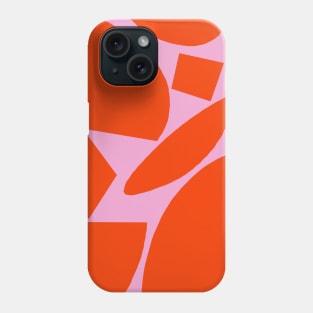 Orange Pink Abstract Shapes Phone Case