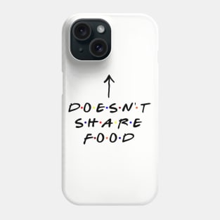 [Insert Name] doesn't share food! (Black Text) Phone Case