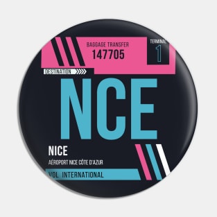 Nice (NCE) Airport Code Baggage Tag A Pin