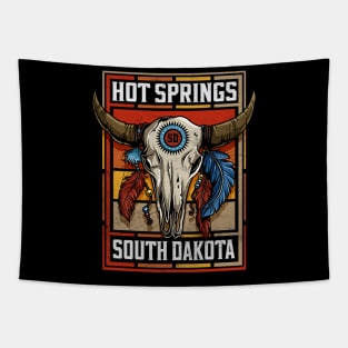 Hot Springs South Dakota Native American Bison Skull Tapestry