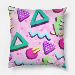 Pastel Pink 80s Print Pattern Pillow