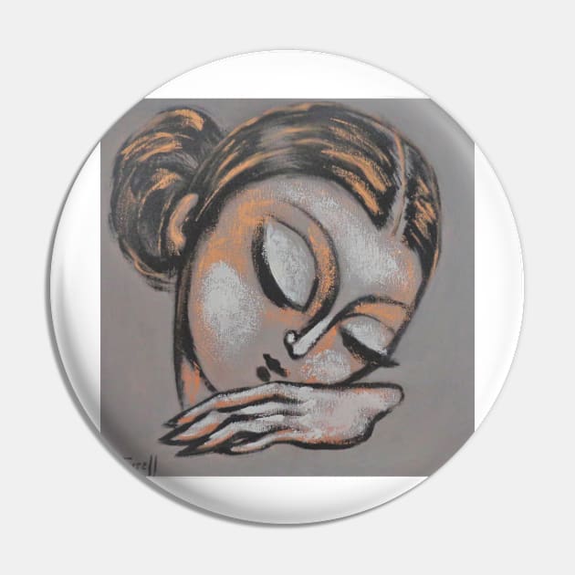 Sleeping Muse - Portrait Pin by CarmenT