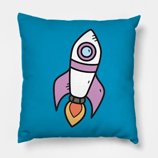 Rocket Cartoon Pillow