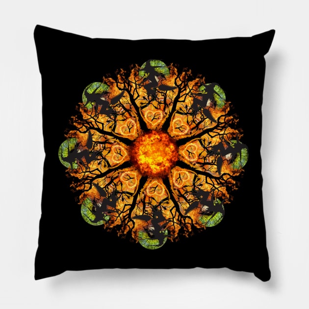 scary witch mandala Pillow by burenkaUA