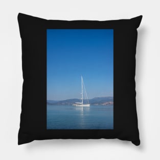 Sailing boat in Nafplio, Greece. Pillow