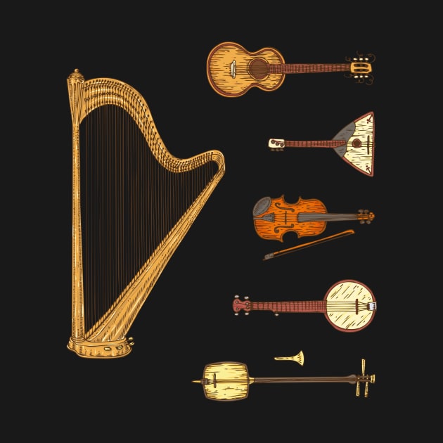 String Musical Instruments. Sticker Pack by deepfuze