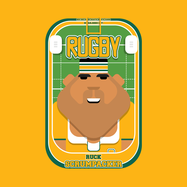 Rugby Gold and Green - Ruck Scrumpacker - Seba version by Boxedspapercrafts