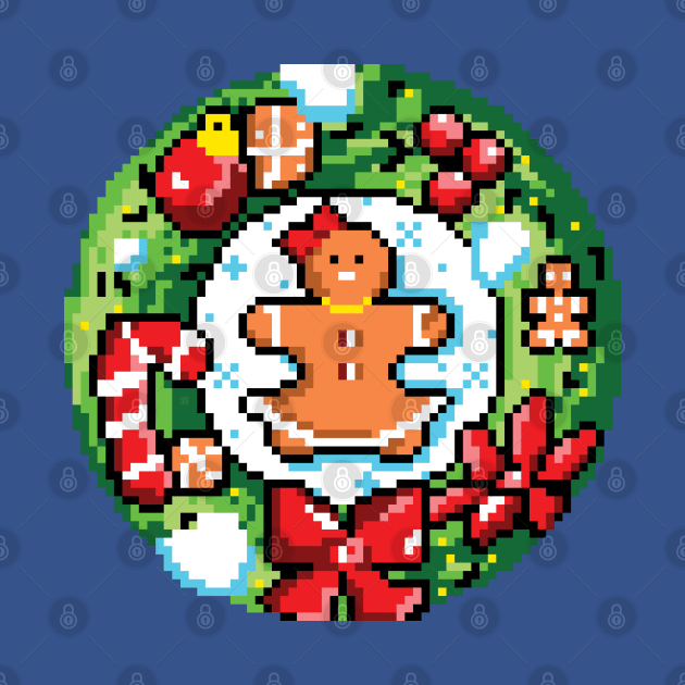 Pixel Art Christmas Gingerbread girl by enchantedrealm