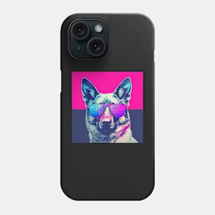 German shepherd, vaporwave, patriotic dog, patriot's day Phone Case