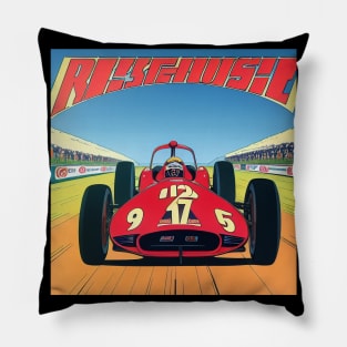 Vintage Finish Line F1 Racing Pillow