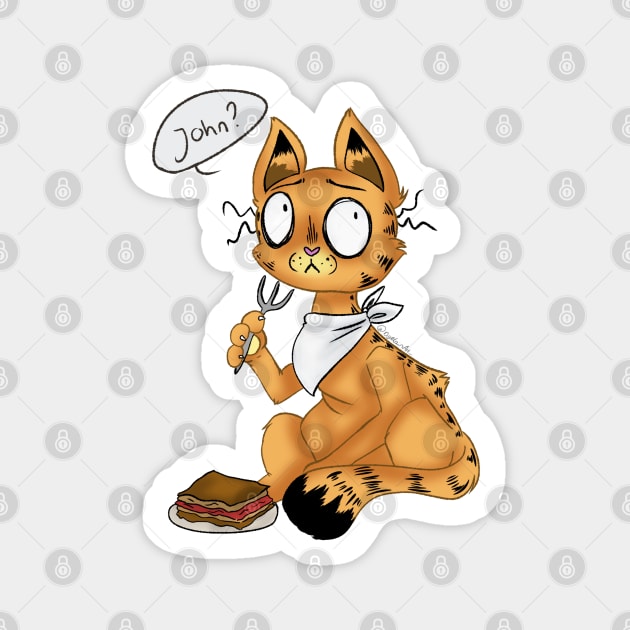 Garfield with a twist Magnet by DyelainArt_