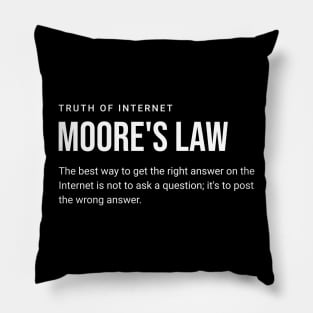 Post the wrong answer - funny quote it is Cunningham's Law Pillow