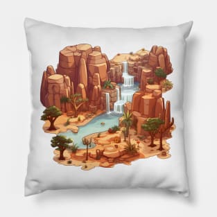 Fantasy Desert Tropical Oasis Pillow