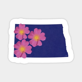 North Dakota Wild Prairie Rose Magnet