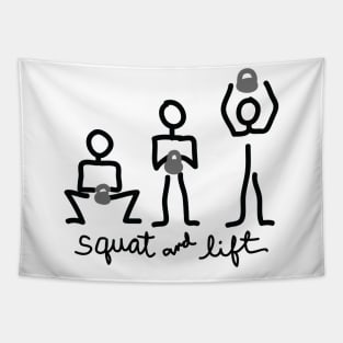 Squat and lift Tapestry