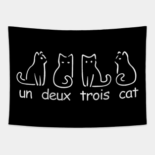 Un Deux Trois Cat Funny Cat  Cat Lovers Cat Mom Tapestry