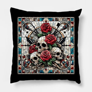 Skull Glass Pillow