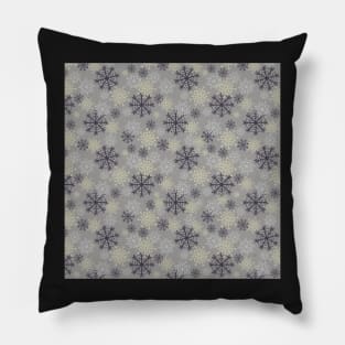 Cute Snowflakes Pattern - Yellow Pillow